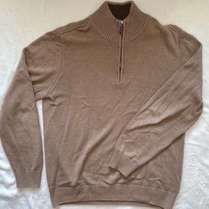 Brown Quarter Zip Sweater by Haggar